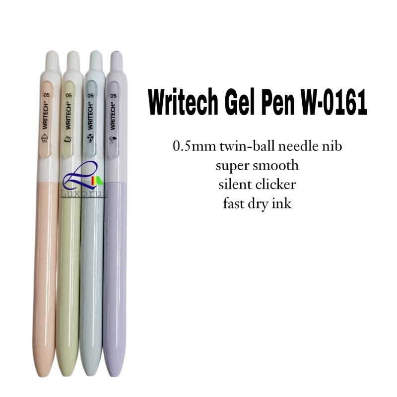 

Pulpen Writech Gel Pen W-0161 Silent Click 0.5mm