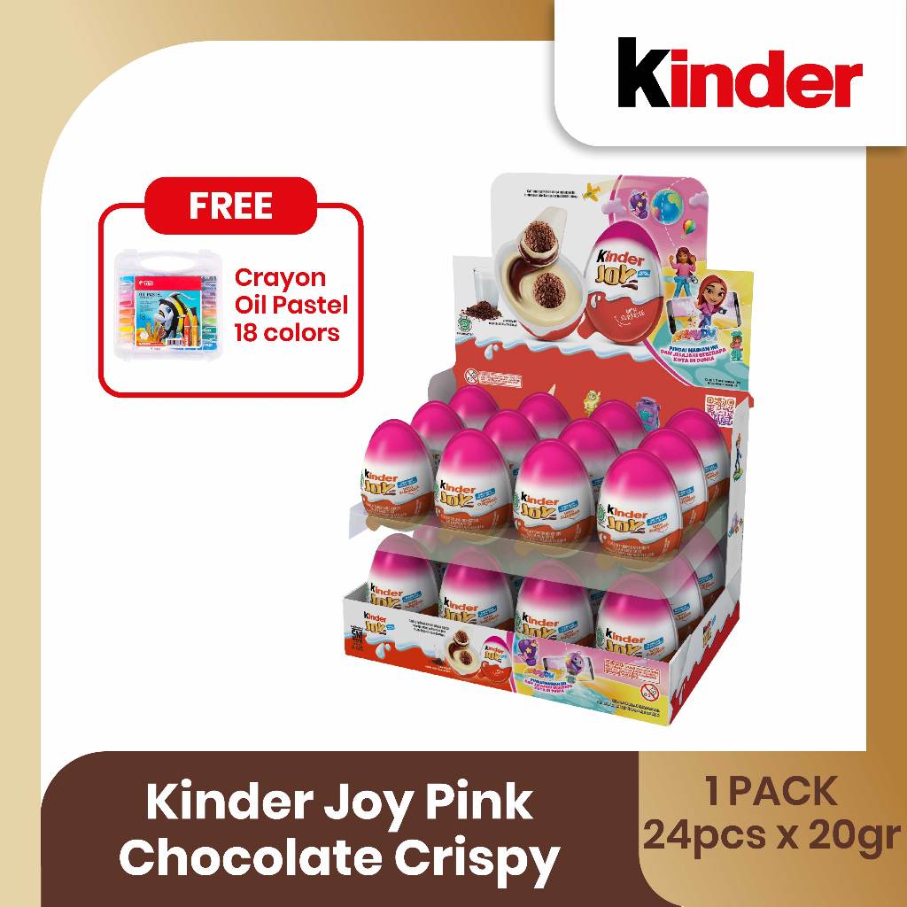 

Kinder Joy Pink Chocolate Crispy 20gr Isi 24pcs