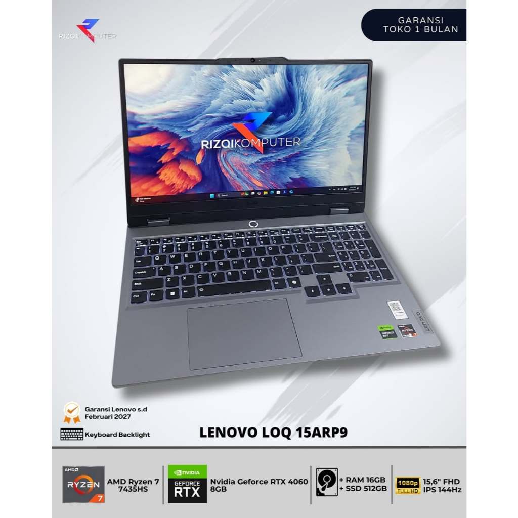 Lenovo LOQ 15ARP9 AMD Ryzen 7 7435HS Ram 16GB SSD 512GB