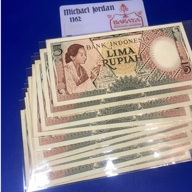5 rupiah pekerja 1958 Au ori