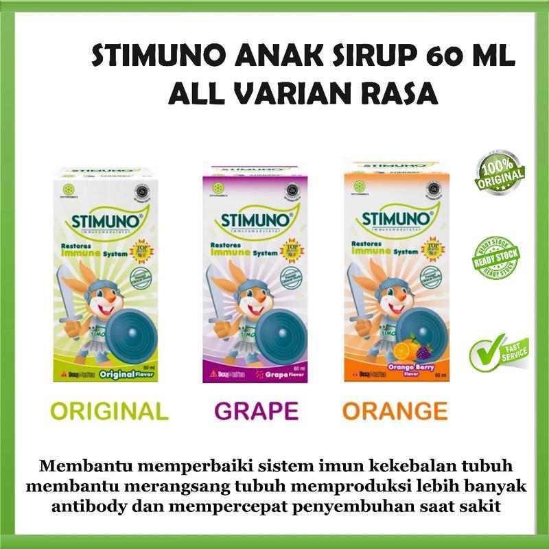 Stimuno Sirup 60 ml - Meningkatkan Daya Tahan Tubuh Anak - Rasa Grape / Orange Berry / Original