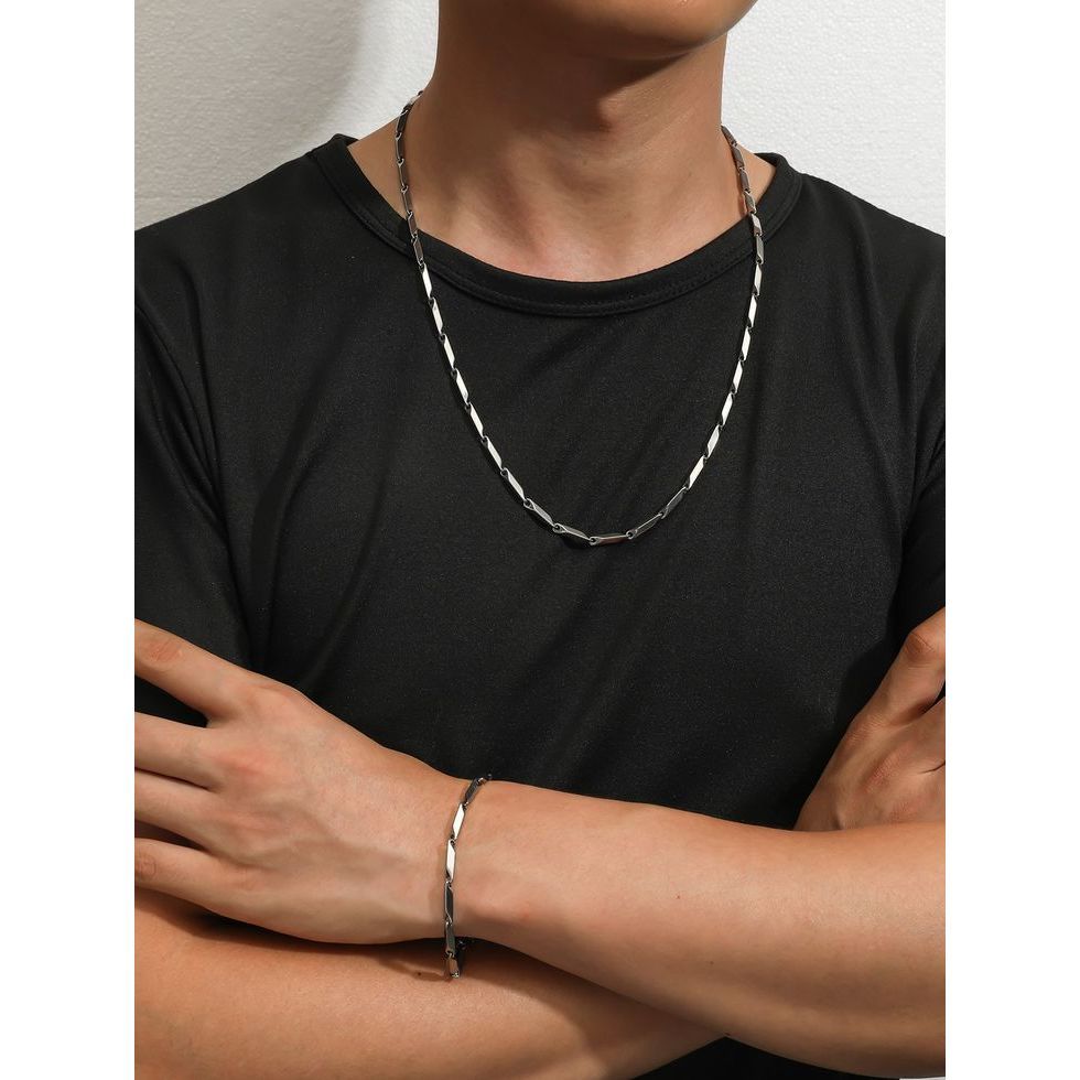 KALUNG RANTAI PADI GRATIS GELANG PADI TITANIUM ANTI KARAT