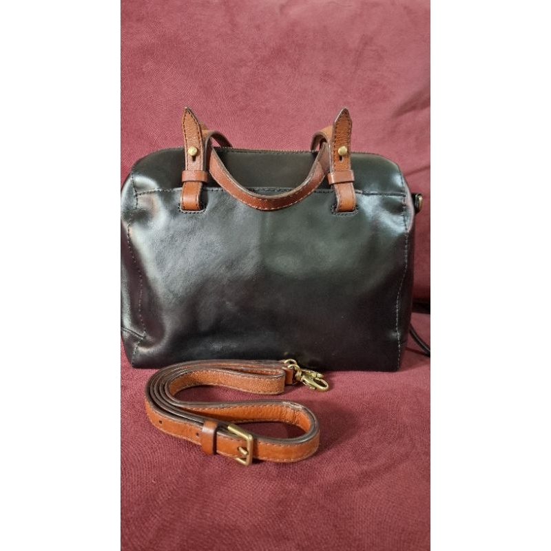 Tas Rachel Satchel Fossil Black preloved