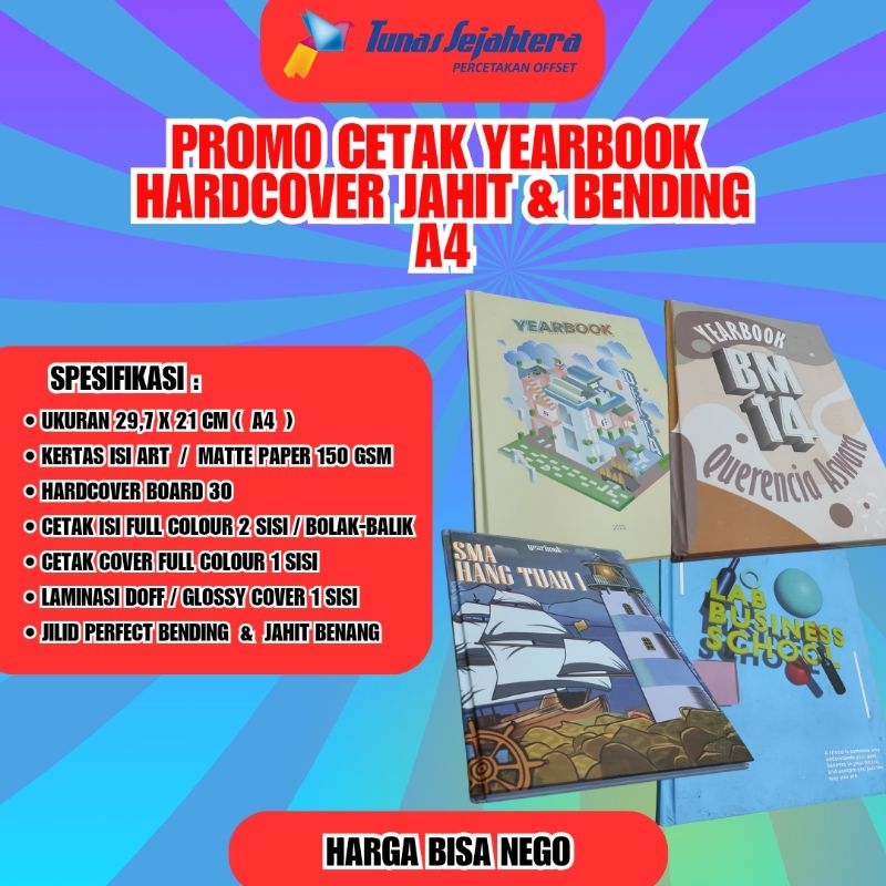 Cetak Yearbook / Buku Tahunan Sekolah Hardcover A4