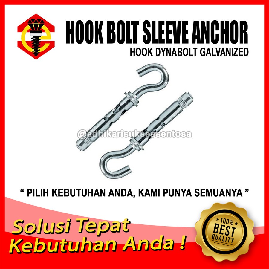 Hook Dynabolt M6x40 / Dinabolt Gantung 6 MM / Hook Bolt Sleeve Anchor M5x6x40