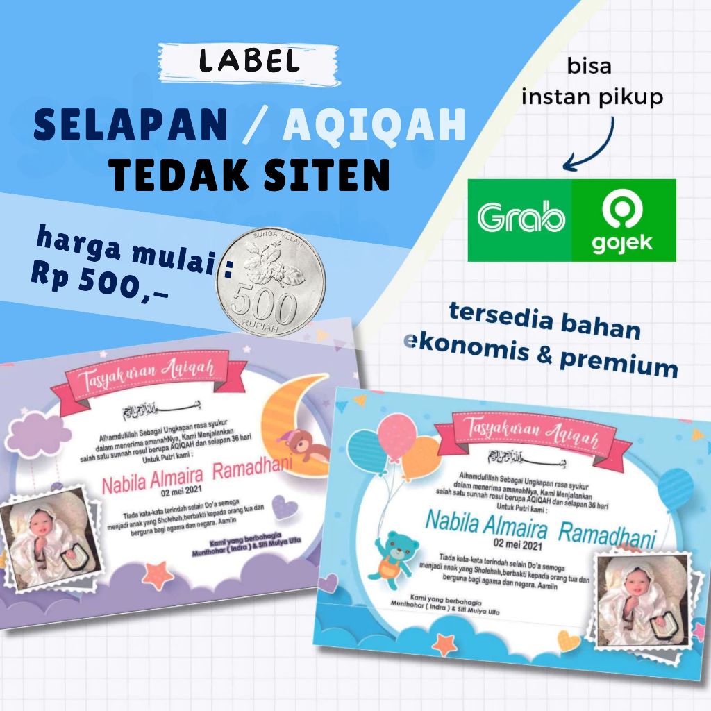 

Label Selapan - Label Aqiqah - Kartu Ucapan