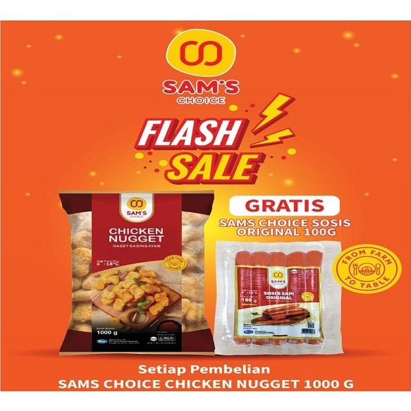 

CHICKEN NUGGET SAM’S CHOICE 1KG NAGET AYAM HALAL