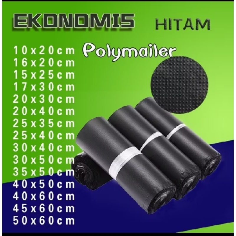 

Polymailer Plastik Packing Online instan Perekat Hitam