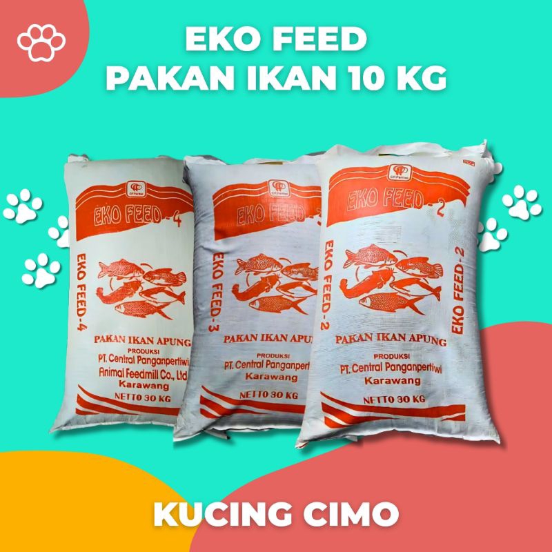 Pelet Ikan Lele, Nila, Bandeng, Gurame Eko Feed 2 3 & 4 Repack 10kg