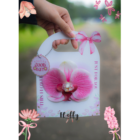 (Ready) Paper Card Flower Clip Orchid | Buket Jepit Rambut Kamboja Anggrek | Mini Gift for Graduatio