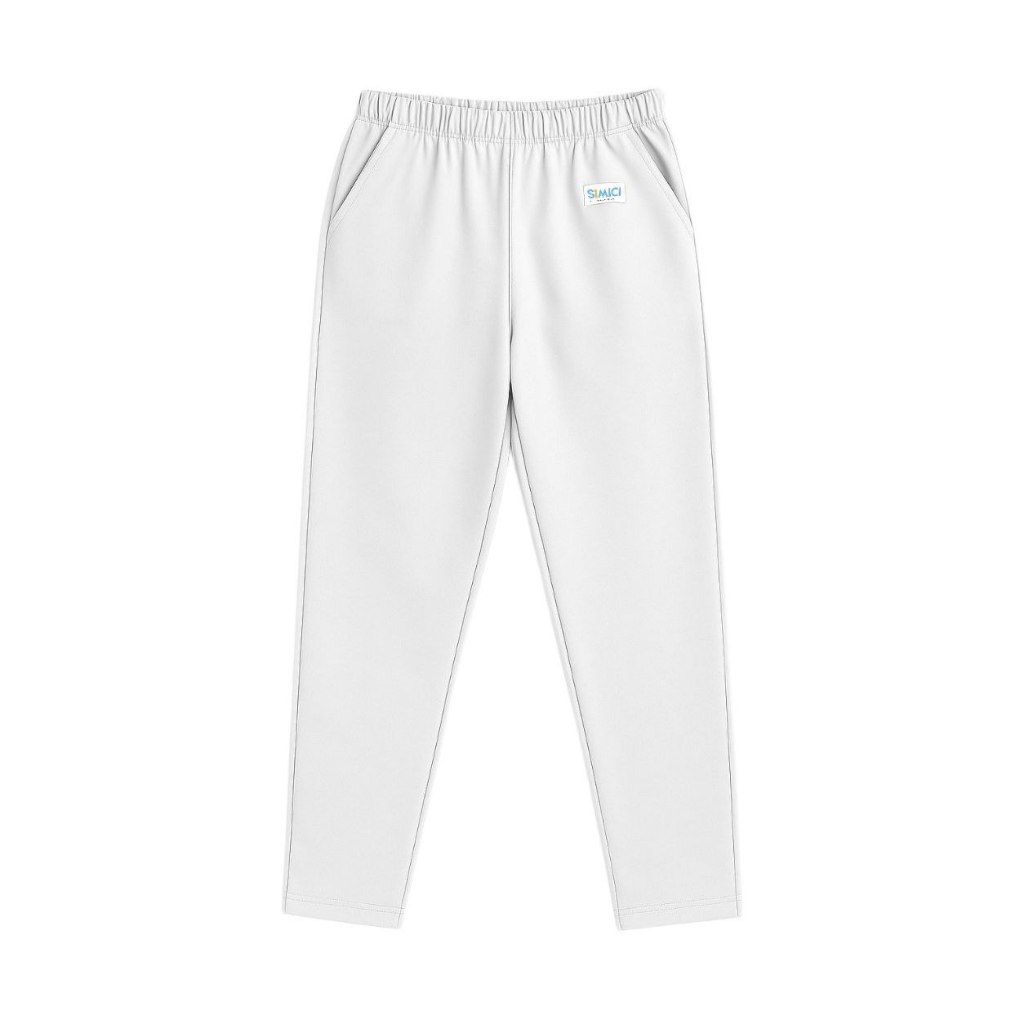 Simici Celana Chino Wanita Bahan Melar Elastis Pinggang Full Karet Jumbo putih