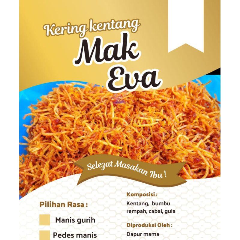 

kering kentang enak gurih tersedia kemasan 100gram aneka kering kering kentang kering tempe kering tahu Mak eva
