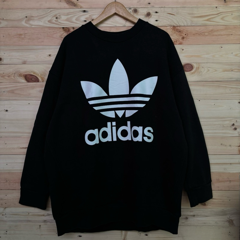 Crewneck Hoodie Adidas Trefoil Europa Big Logo Originals - Second Very Good Condition Untuk Pria & W