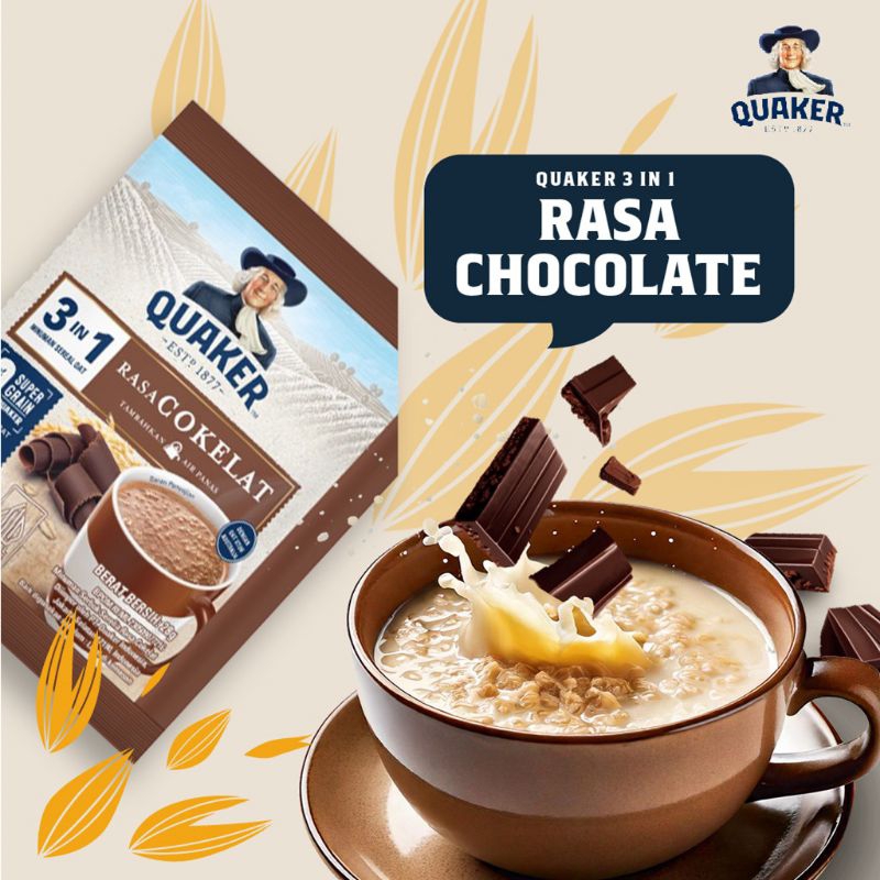 

Quaker Sereal Oat 3IN1 Sachet Cokelat & Vanilla