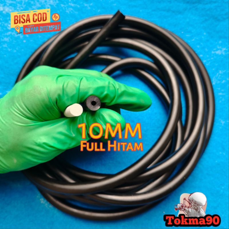 Karet Rubber Speargun 10mm Spearfishing Full Hitam 3010 Slingshot Ikan 1 Meter