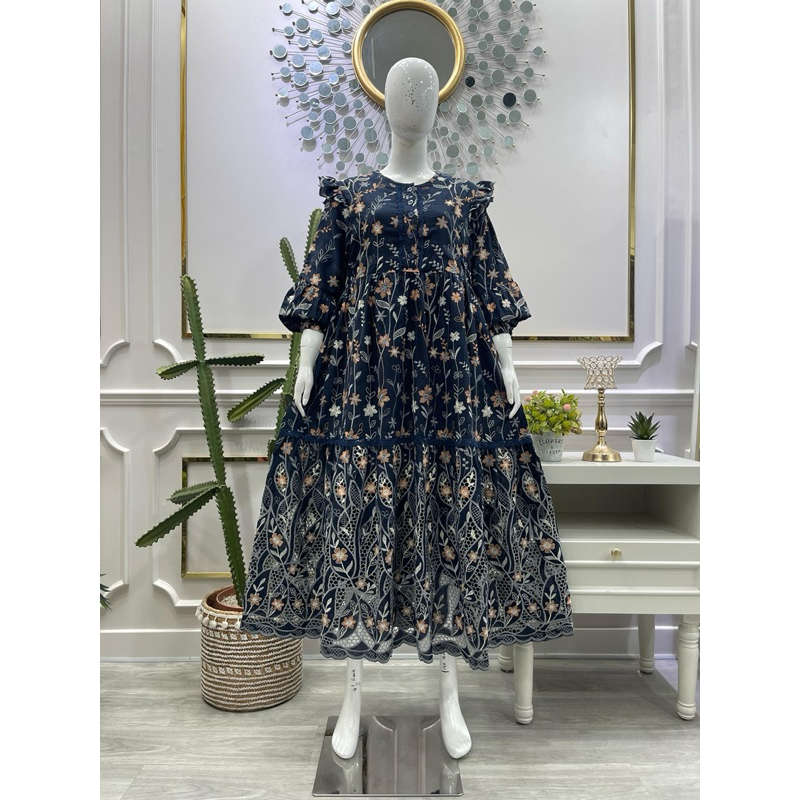 midi renda katun bordir salvina ys / salvina