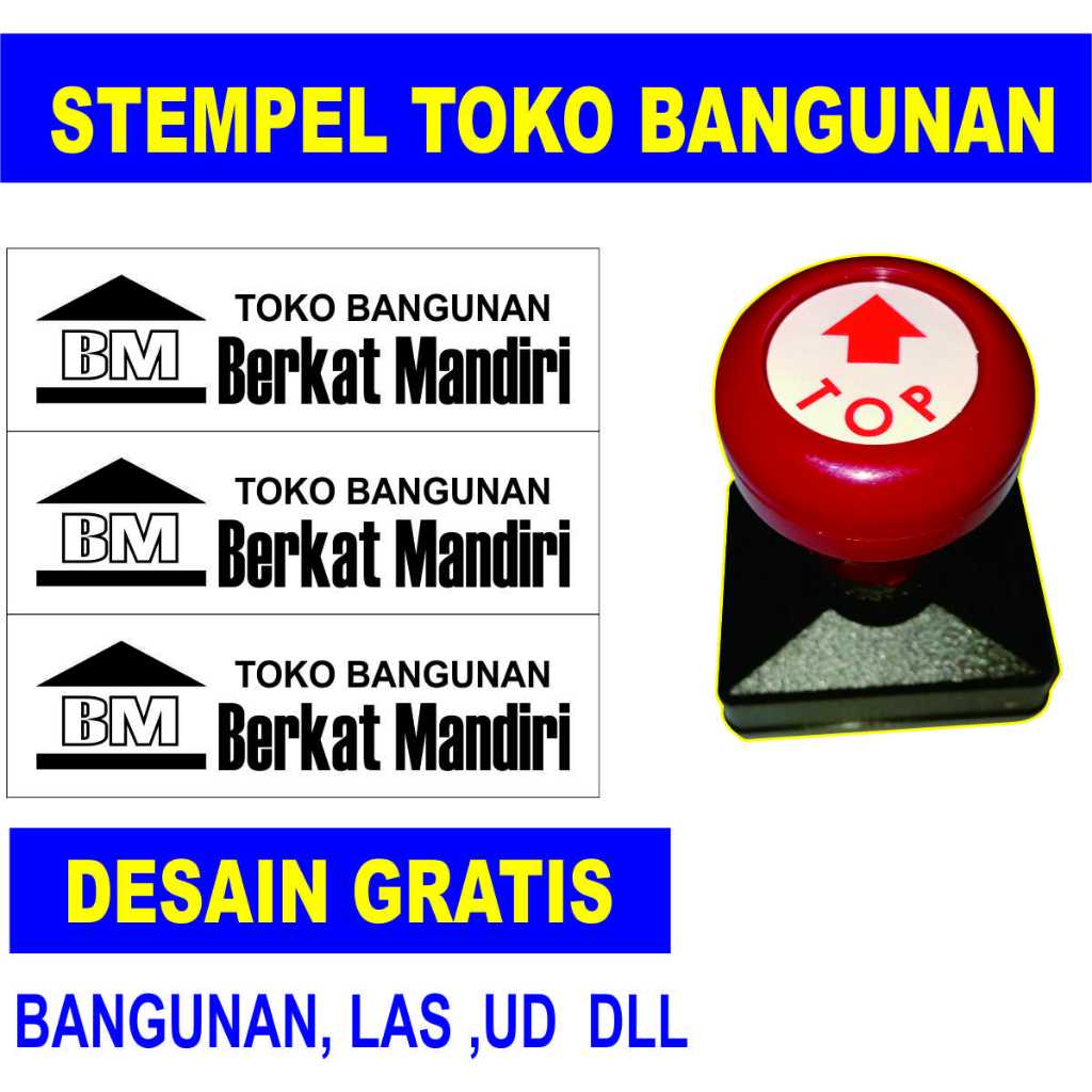 

Stempel toko material stempel too bangunan