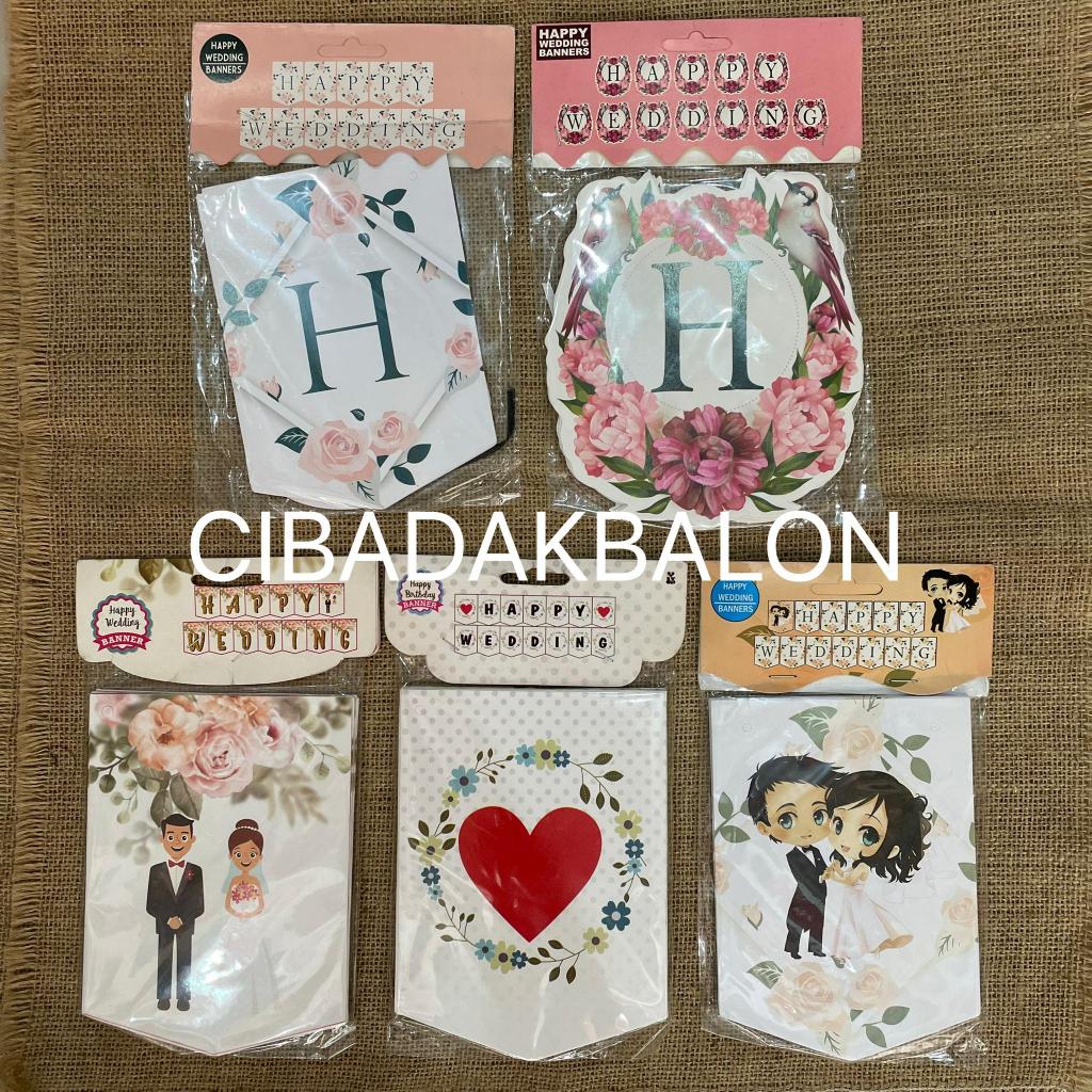 Banner Happy Wedding / Hiasan Dekorasi Pernikahan