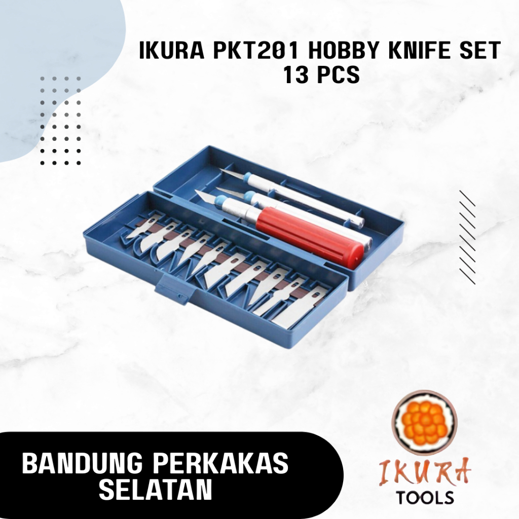 

IKURA PKT201 Hobby Knife Set 13 pcs - Pisau Ukir Pahat Kayu Set