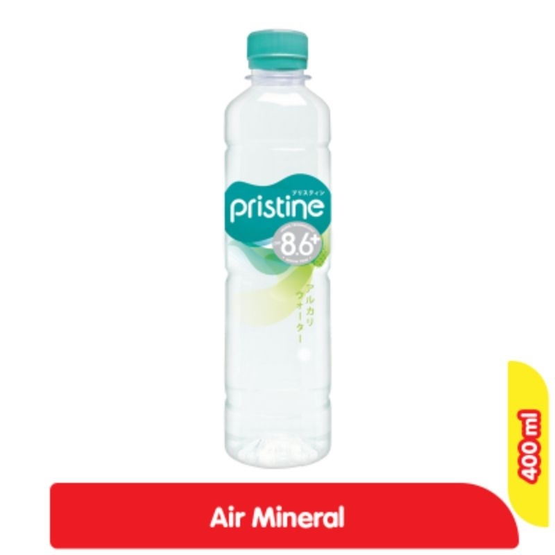 

pristine 8.6+ | Air Mineral Botol | Netto 400 ml
