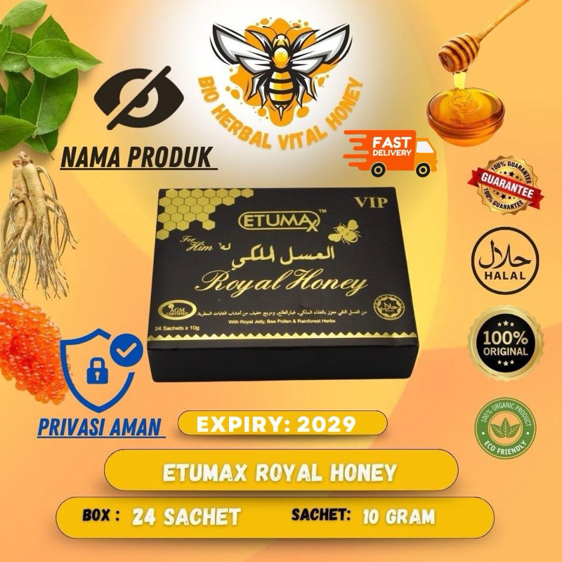 

Etumax Royal Honey VIP for Him Original Box=24 Sachet