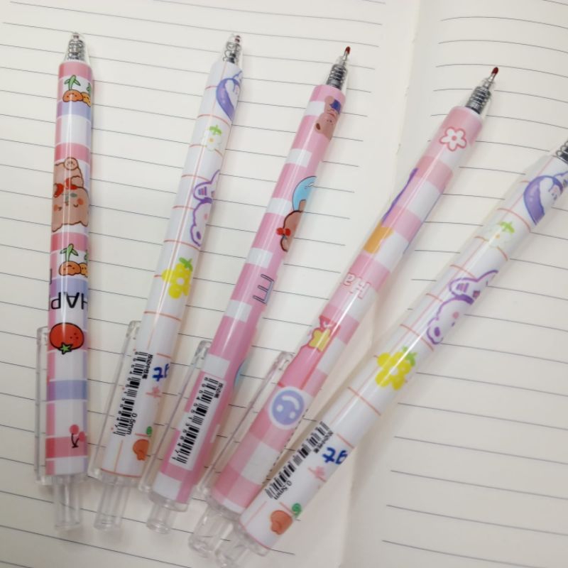 

5pcs/1pack Pulpen Gel Kartun/Pena Gel Mekanik Karakter Lucu