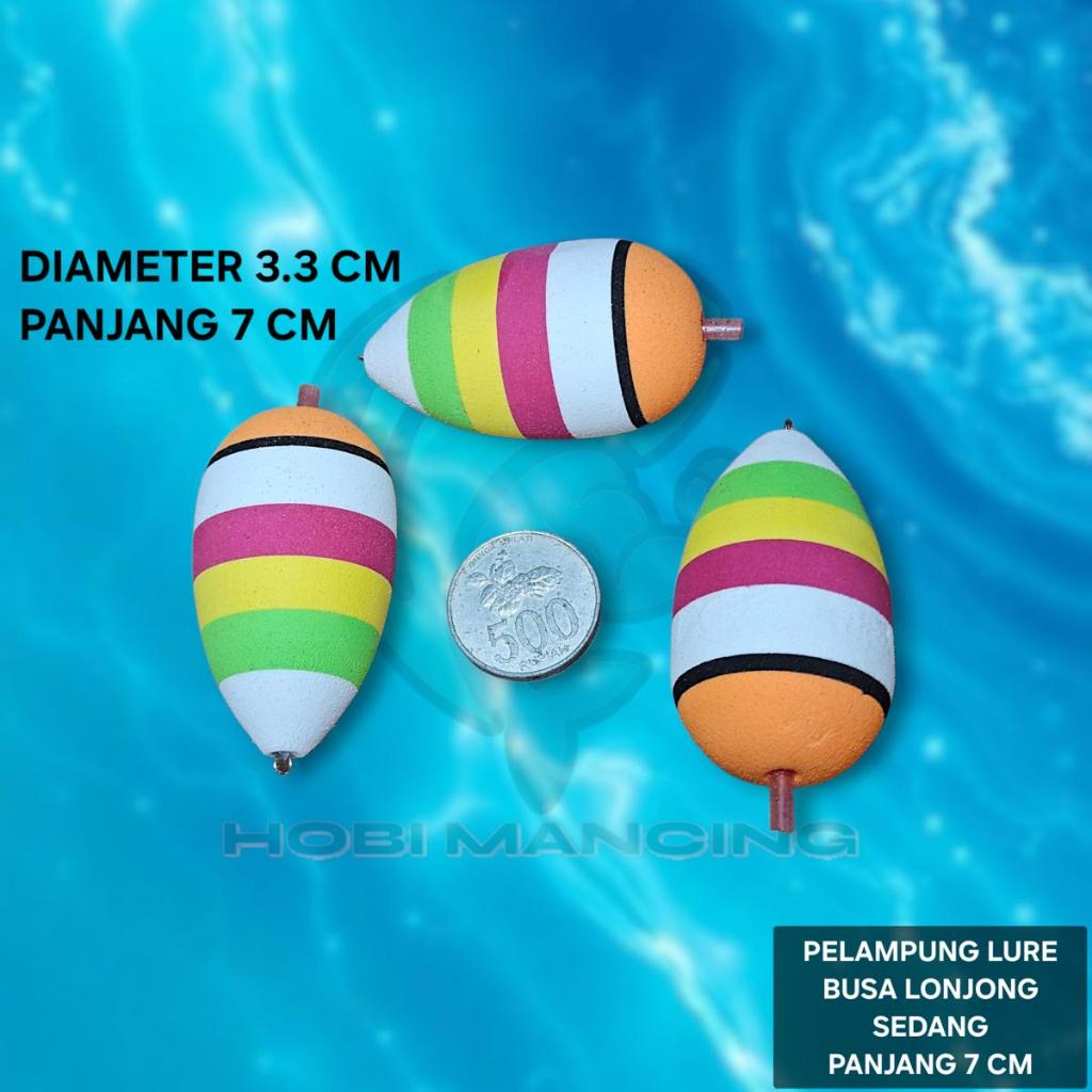 Pelampung Lure Busa Lonjong Sedang Panjang 7CM / Kumbul Umpan Apung Busa Lonjong Sedang 7 CM