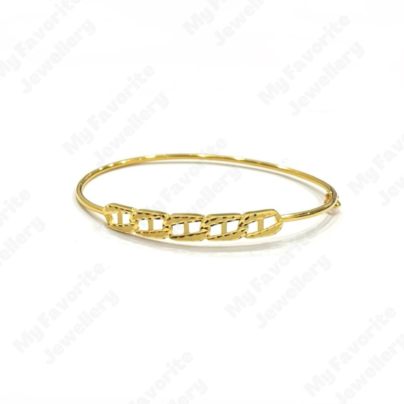 Gelang Emas Bangle Motif Castelli Ringan dan Murah EMAS ASLI Kadar 875