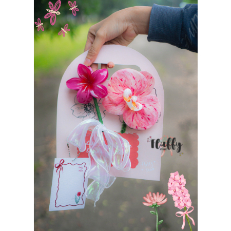 (Ready) Paper Card Flower Hair Clip Orchid | Buket Jepit Bunga Kamboja & Anggrek | Gift Graduation, 