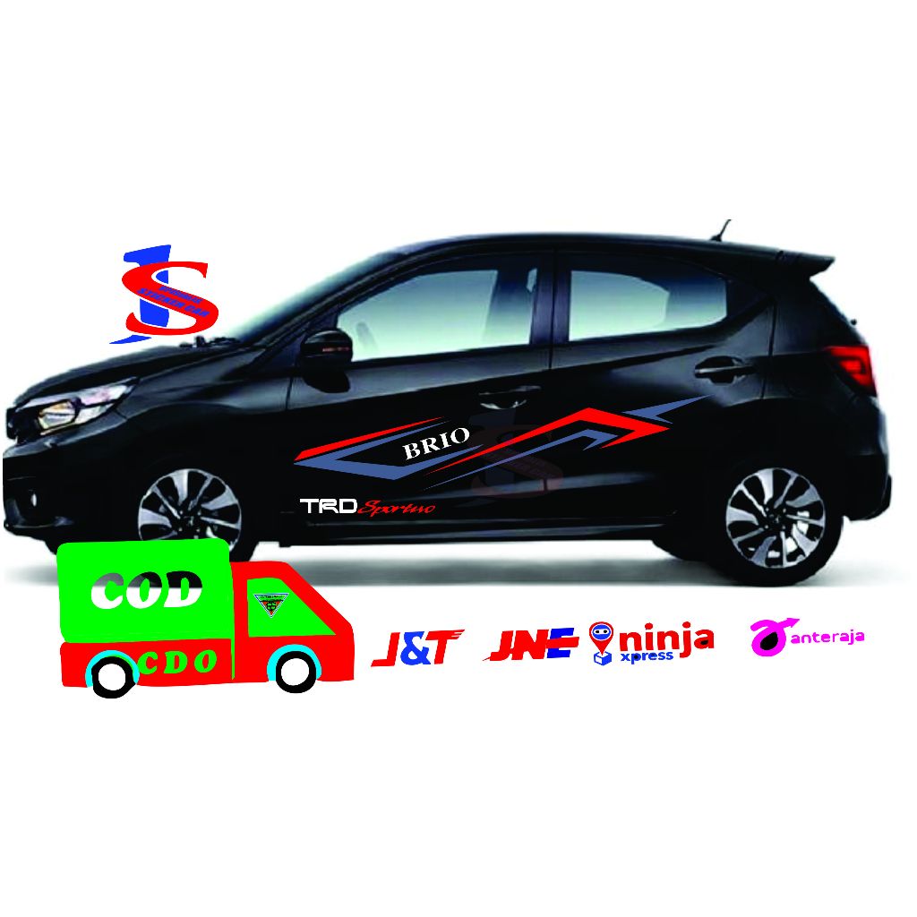 stiker mobil brio stiker cutting terbaru mobil brio stiker list body samping mobil brio