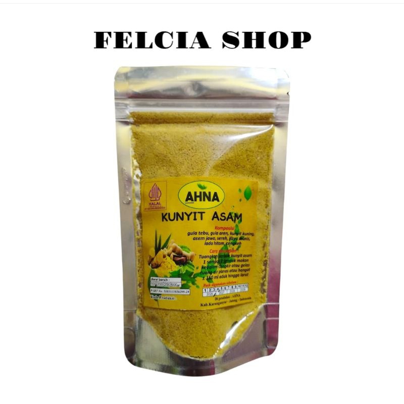 

Kunyit Asam AHNA Minuman Serbuk Instan Kunyit Asam 100gr