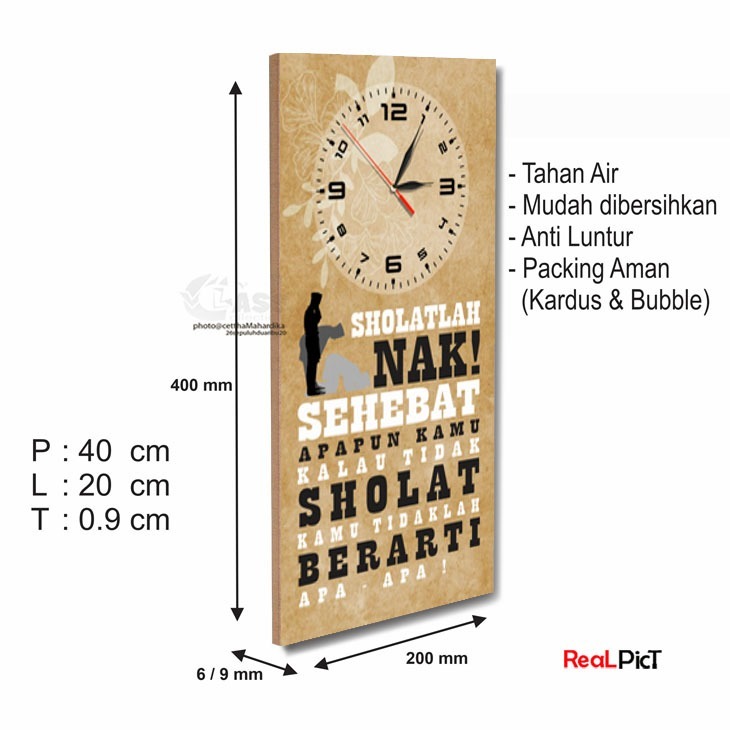 Andeline Dekor - Jam Dinding - Jam Dinding Motivasi Islami Sholatlah Nak