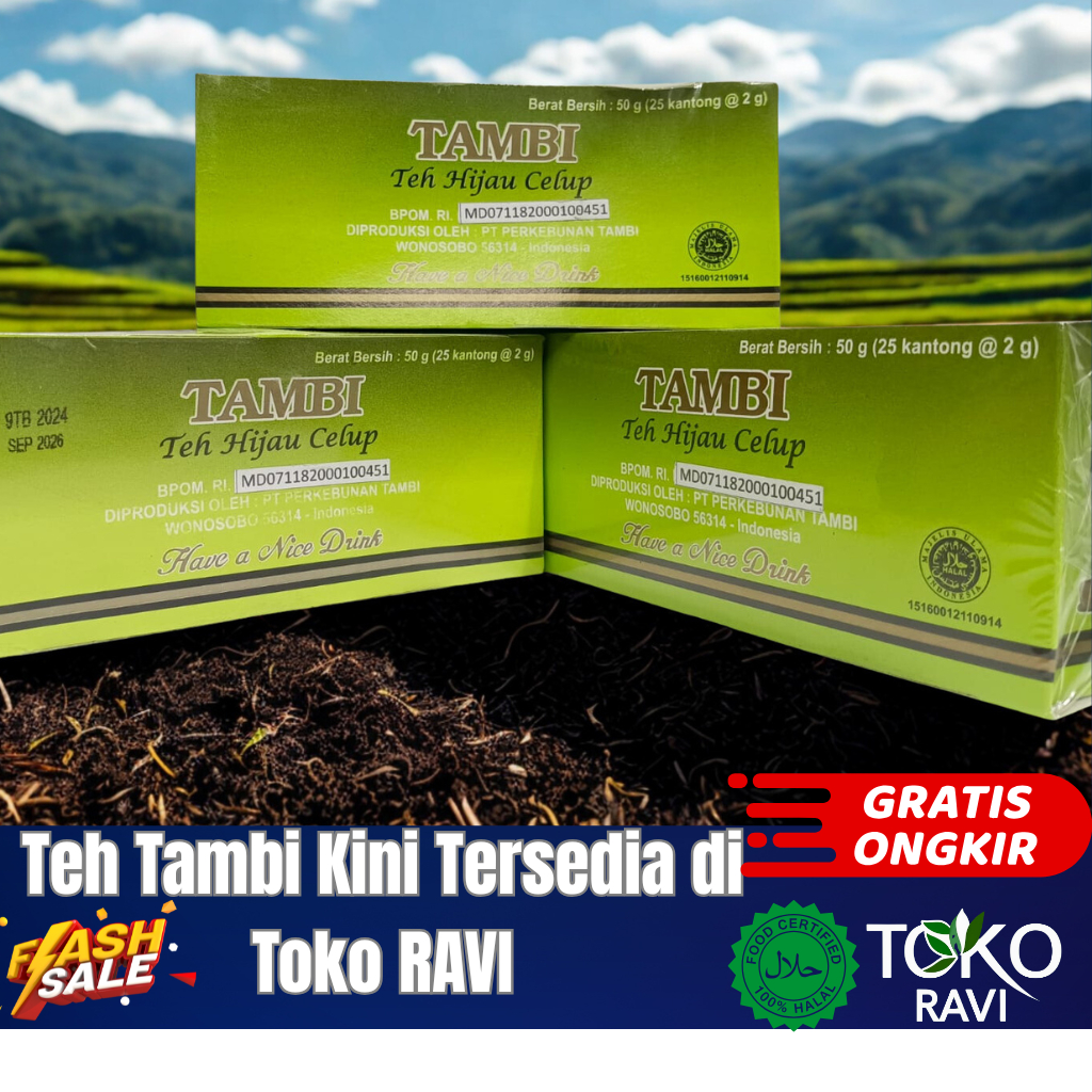 

TEH CELUP HIJAU TAMBI ISI 25 BAG