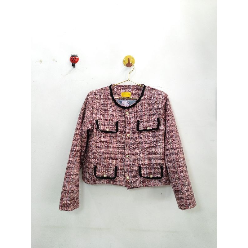 Blazer Tweed New / blazer daily / blazer wanita / tweed