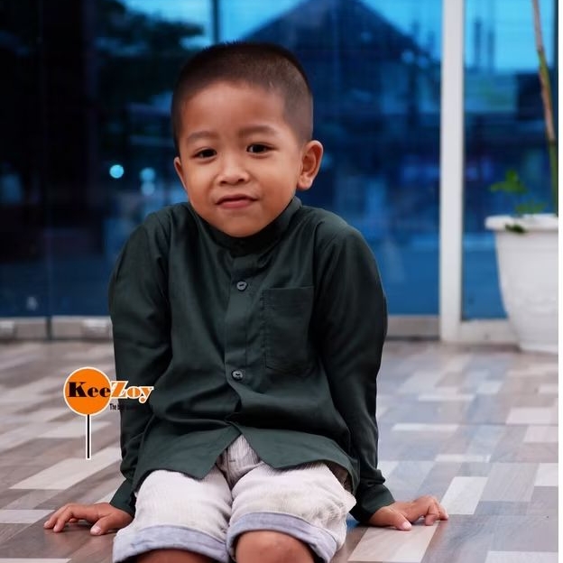 Baju koko shanghai anak & dewasa Couple GREEN Hijau Botol