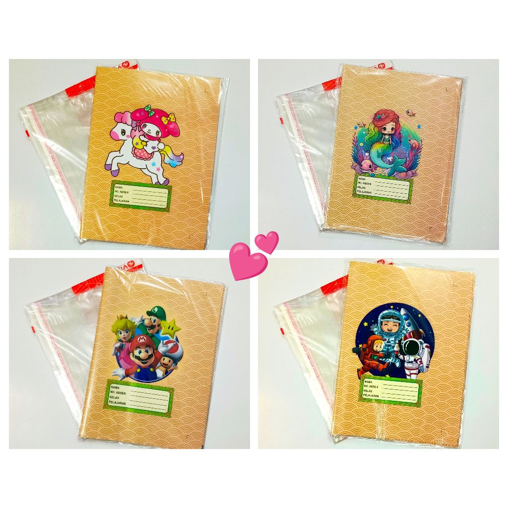 

1 SET (kertas+ plastik) Bisa untuk buku SIDU, Sampul buku COKLAT uk. kwarto motif