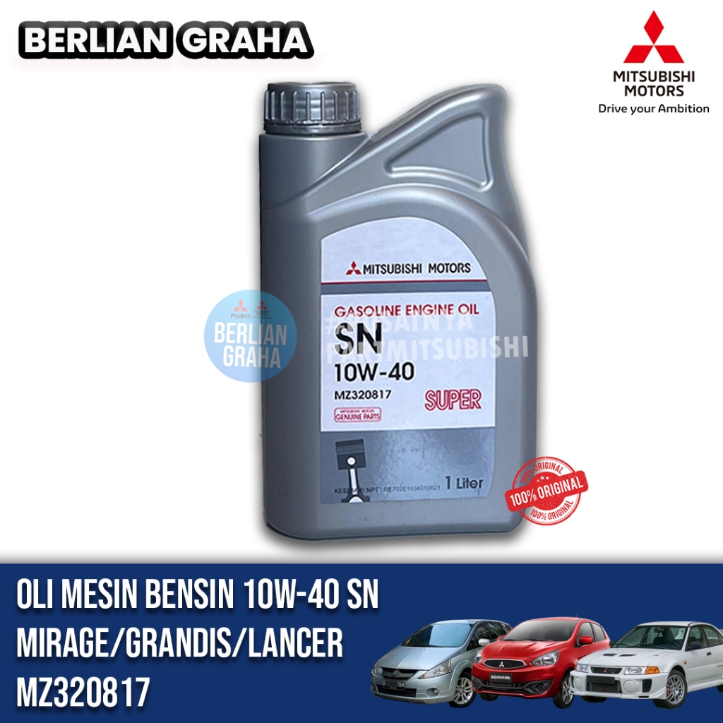 Oli Mesin Bensin 10W-40 SN Mirage Grandis Lancer Original Mitsubishi | MZ320817