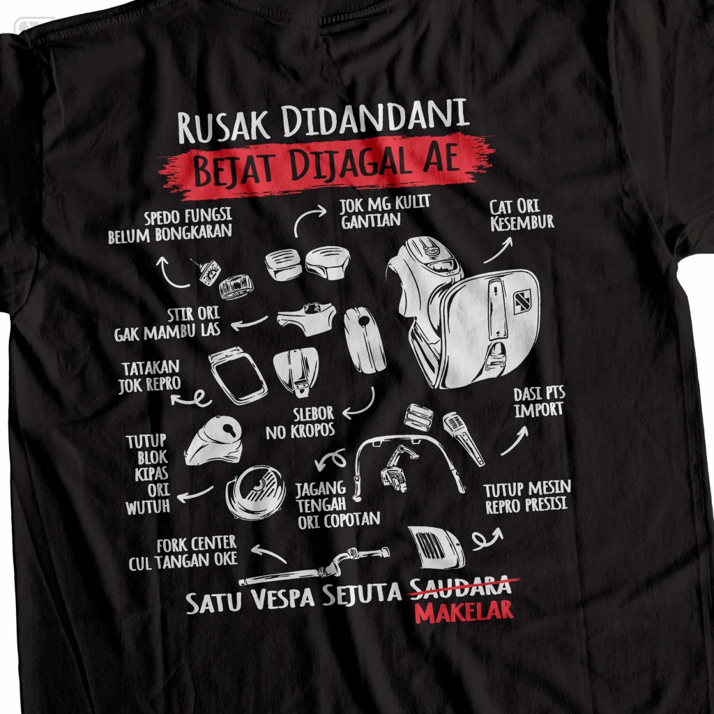 Kaos Scooter - Kaos Satu Vespa Sejuta Makelar #2 ( Smallframe )