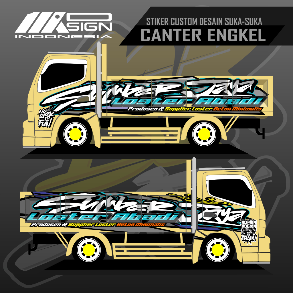 STIKER DECAL MOBIL CANTER ENGKEL DESAIN SUKA-SUKA