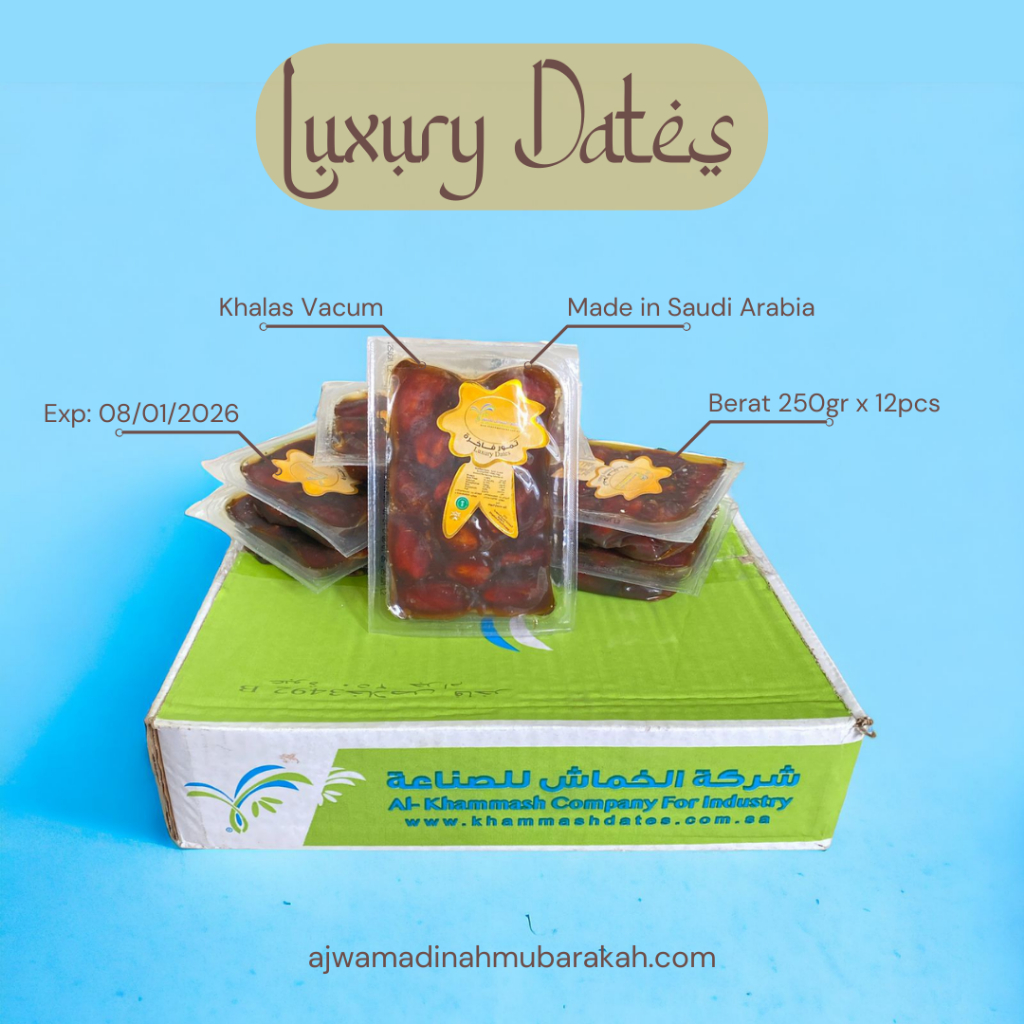 

Kurma Khalas Vacuum 250gr x 12pcs - Kurma Premium Asli Arab | Exp 2026