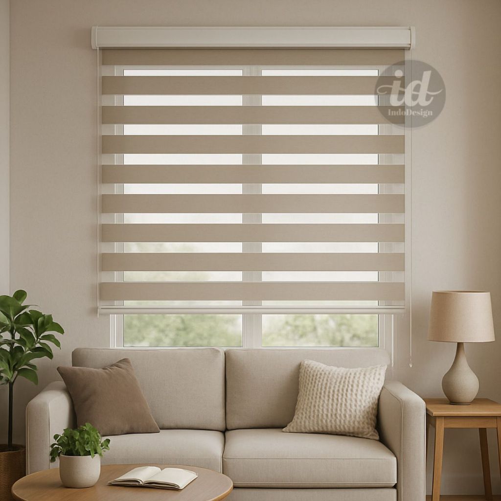 Zebra Blind (Double Layer) Tirai Gulung Penutup Jendela ( Sharp Point )