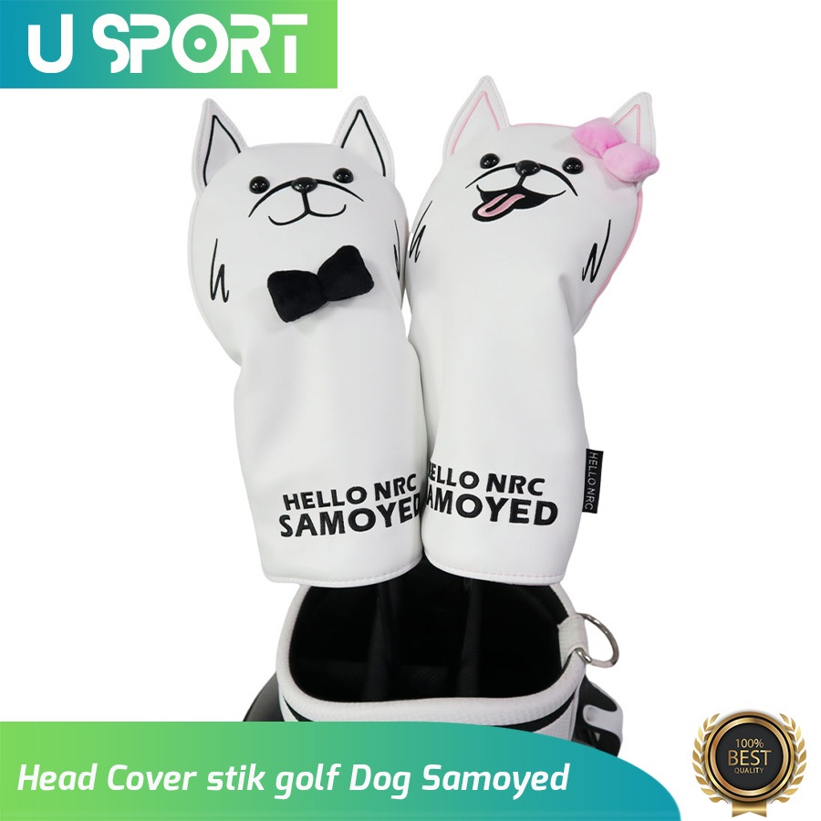 Waterproof Headcover Stick Golf Characters Dog Samoyed / Golf Club Headcovers Driver Fairway Wood Hy
