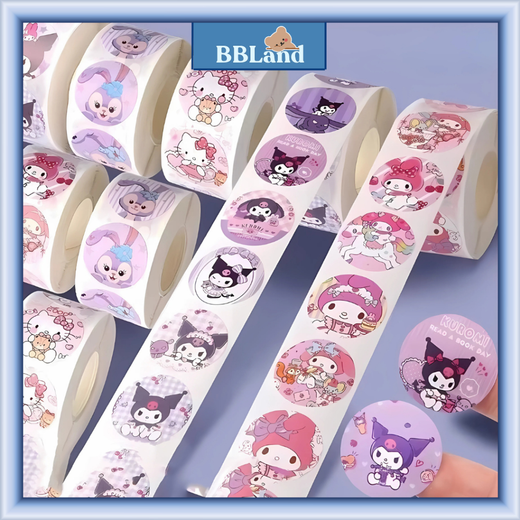 

Stiker Roll 500 Lembar Karakter Sticker Roll Label Buat Tempel DIY Packaging Kotak Makan Souvenir