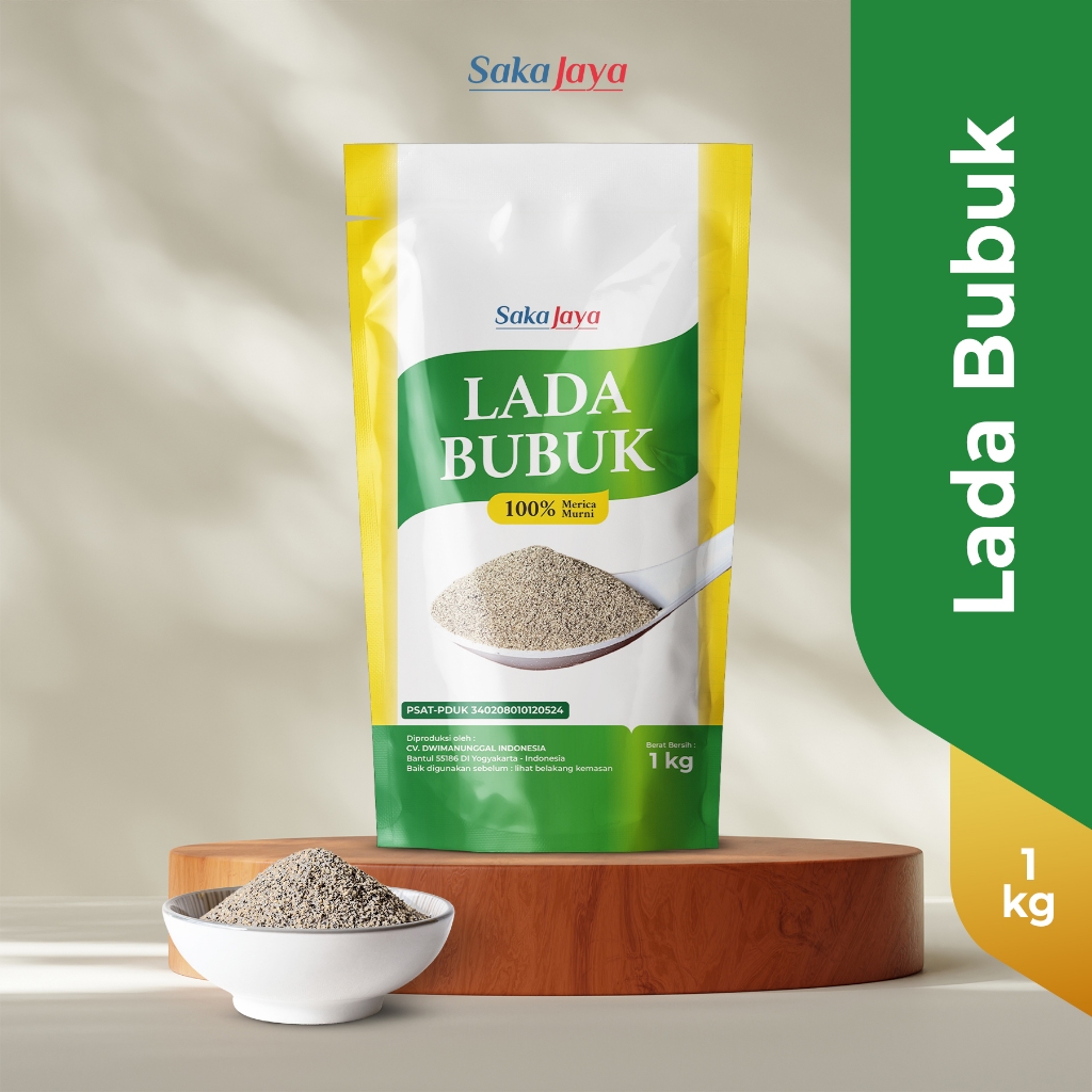 MURNI Lada Putih Bubuk 1 Kg / Merica Bubuk Kiloan/ Pepper Powder / Bumbu Rempah Herbal