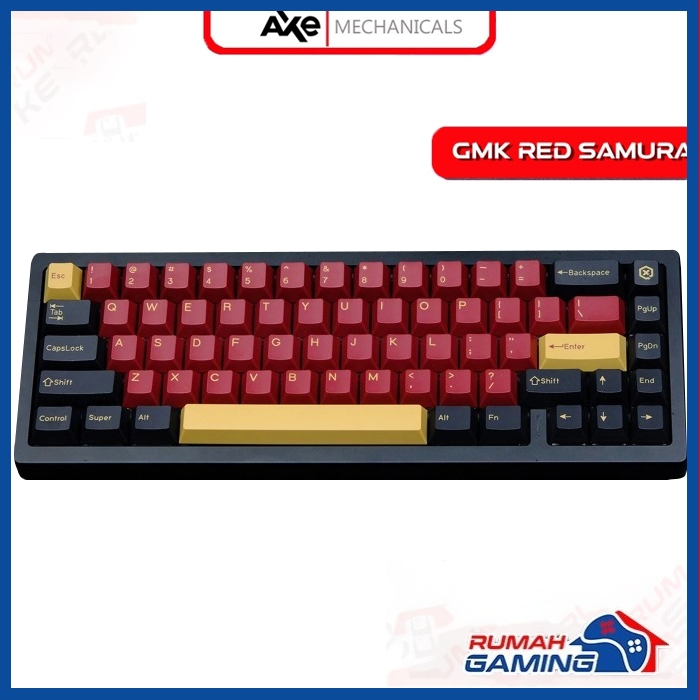 AXE MECHANICALS - Cherry - GMK - RED - Samurai - PBT - DYE SUB - Keycap - Keycaps