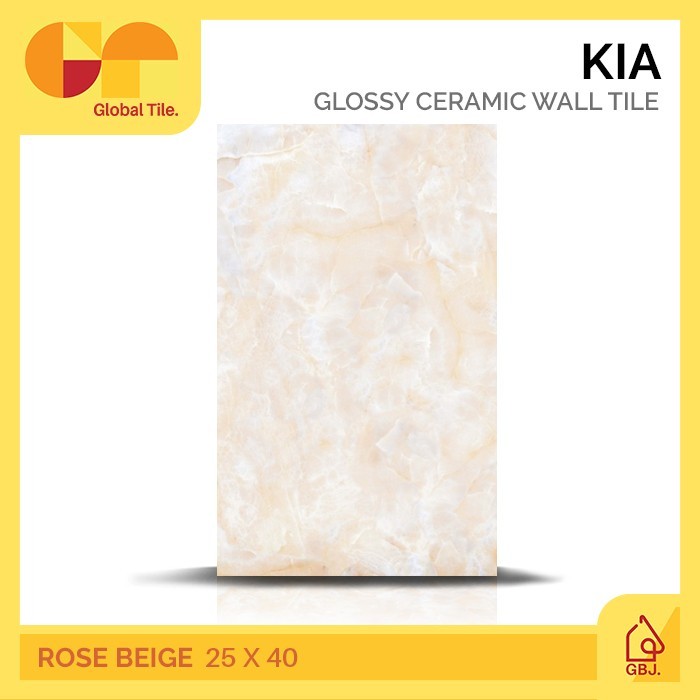 KERAMIK KIA 25 X 40 ROSE BEIGE / KERAMIK MOTIF MARMER MARBLE KILAP GLOSSY