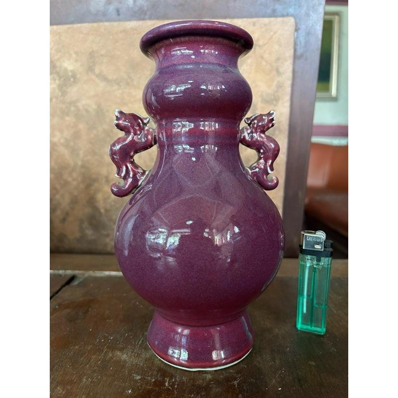 Keramik China Kuno Dinasty Guci Vas Piala Ungu Antik