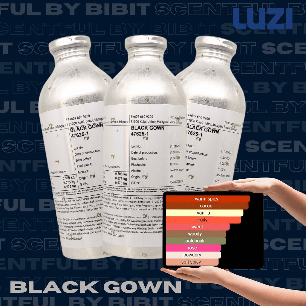 Luzi bibit parfum BLACK GOWN original murni repack