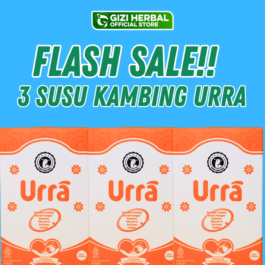 

FLASH SALE!! 3 BOX SUSU KAMBING URRA ORIGINAL 100% BPOM