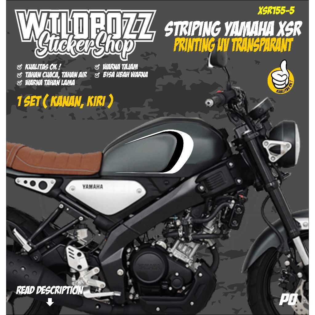 sticker variasi tangki xsr 155 bahan uv keren (xsr155-5) -wildbozz-